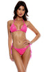 Luli Fama Chasing Stars Sequins Ruched Back Brazilian Tie Side Bottom